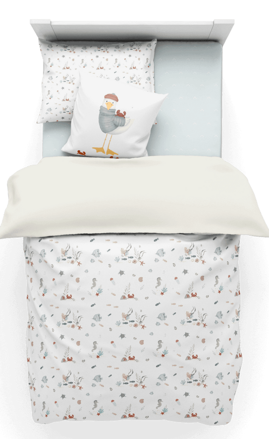 ( Fait au Québec) Ensemble de literie pour bébé- SOUS LA MER housses de couette bébé  ,disponible chez Literie-Déco et moi 