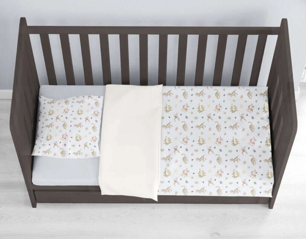 ( Fait au Québec) Ensemble de literiIe bébé- DINOSAURES - housses de couette bébé Atelier la Fée - Literie-Déco et moi 