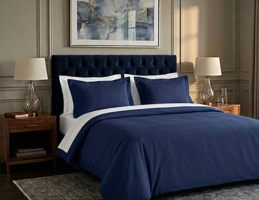 (FAIT AU QUÉBEC) - Ensemble housse de couette IRIS MARINE - Housse de couette Literie & Déco et moi - $249.99! Literie-Déco et moi 