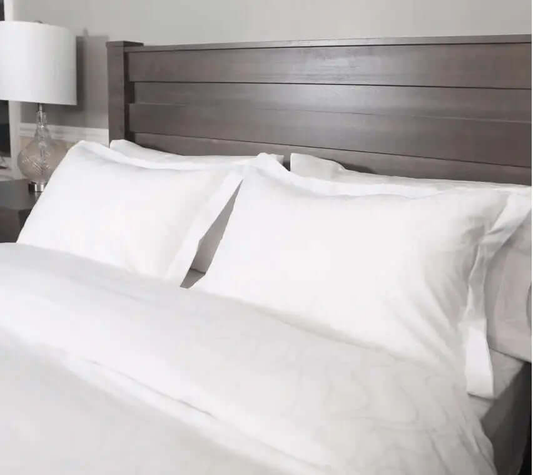 ( Fait au Québec )  Ensemble draps blancs Jacquard ( Motifs de vagues ) - Draps Zénima - $82.95! Literie-Déco et moi 