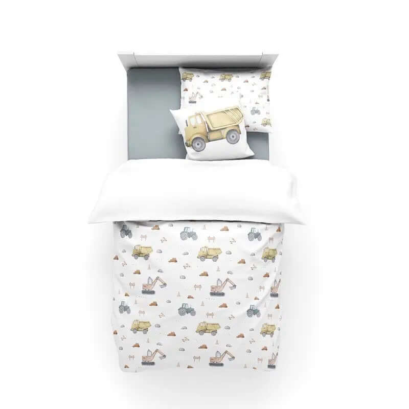 ( Fait au Québec) Ensemble housse de couette - CAMIONS housses de couette enfants  ,disponible chez Literie-Déco et moi 