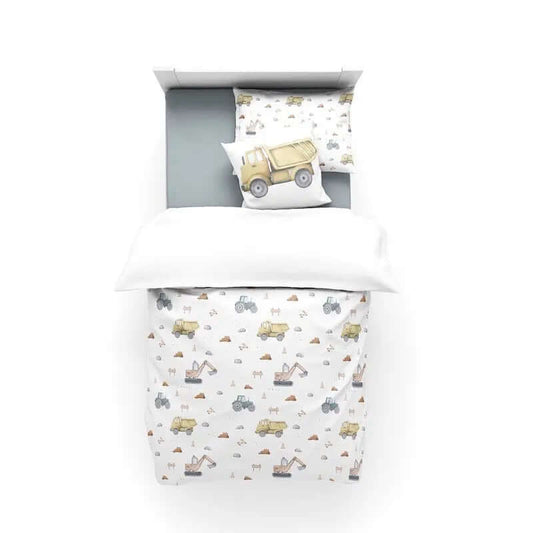( Fait au Québec) Ensemble housse de couette - CAMIONS housses de couette enfants  ,disponible chez Literie-Déco et moi 