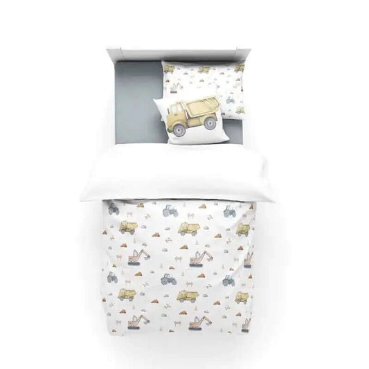 ( Fait au Québec) Ensemble housse de couette - CAMIONS - housses de couette enfants Atelier la Fée - $29.95! Literie-Déco et moi 
