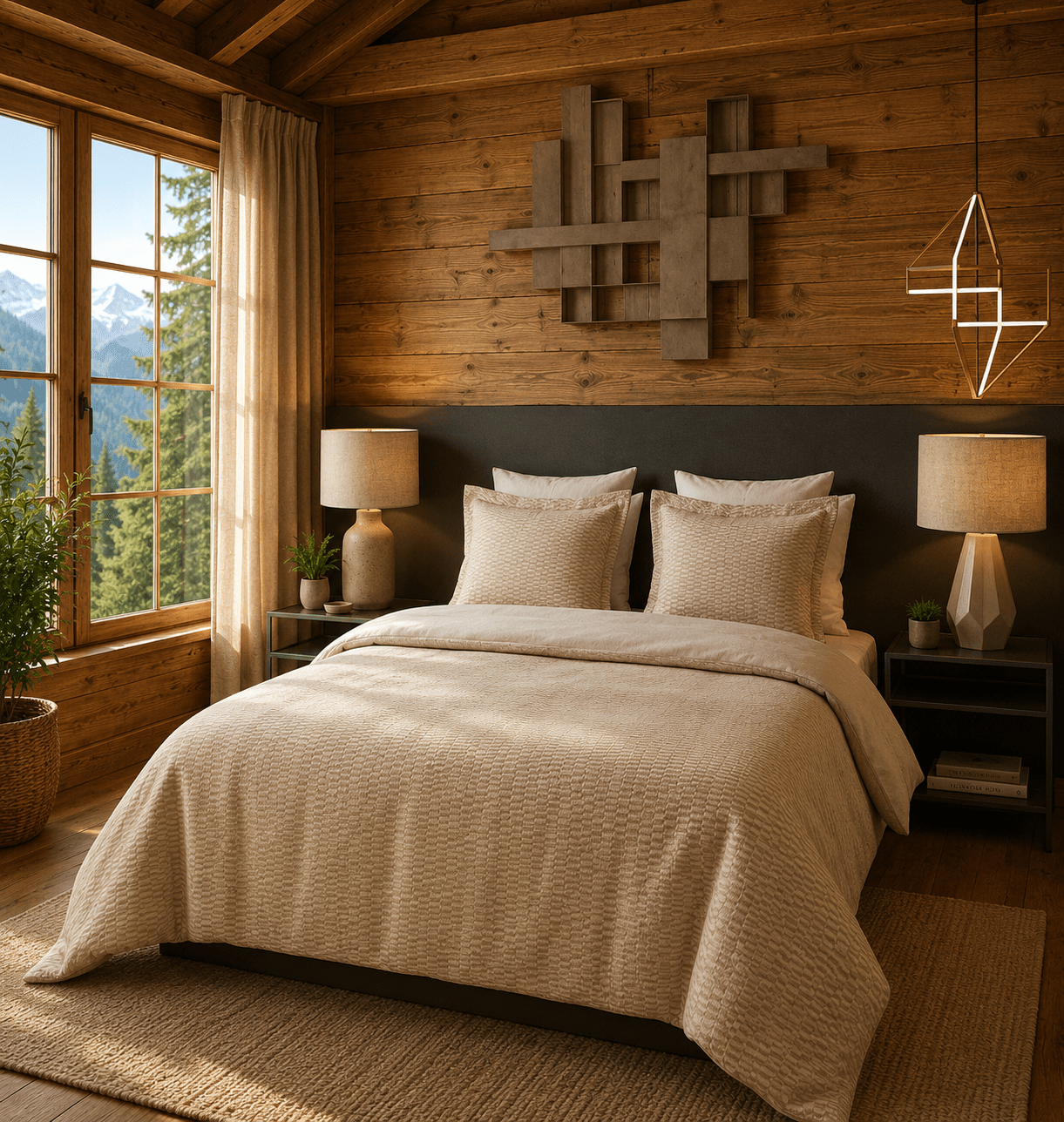 (FAIT AU QUÉBEC) -Ensemble housse de couette CATELLE ( Beige ) - Housse de couette Chéné-Sasseville - Literie-Déco et moi 