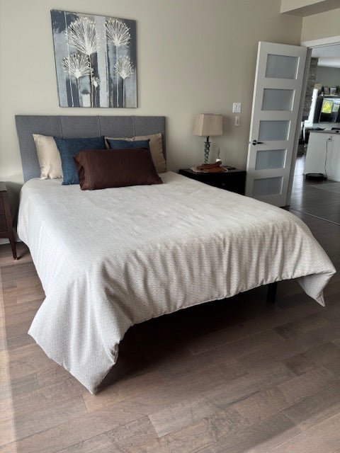 ( FAIT AU QUÉBEC) - Ensemble housse de couette CATELLE ( Beige ) - Literie - Déco et moi
