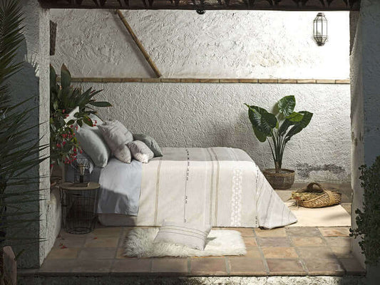 FAIT AU QUÉBEC - Ensemble housse de couette MILO ( Gris, taupe et blanc ) - Literie - Déco et moi