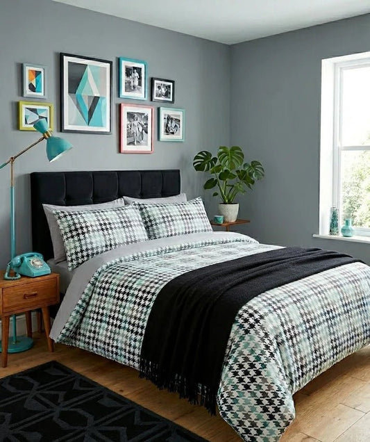(Fait au Québec) Ensemble housse de couette PIED DE POULE - Housse de couette CHÉNÉ - $239.99! Literie-Déco et moi 