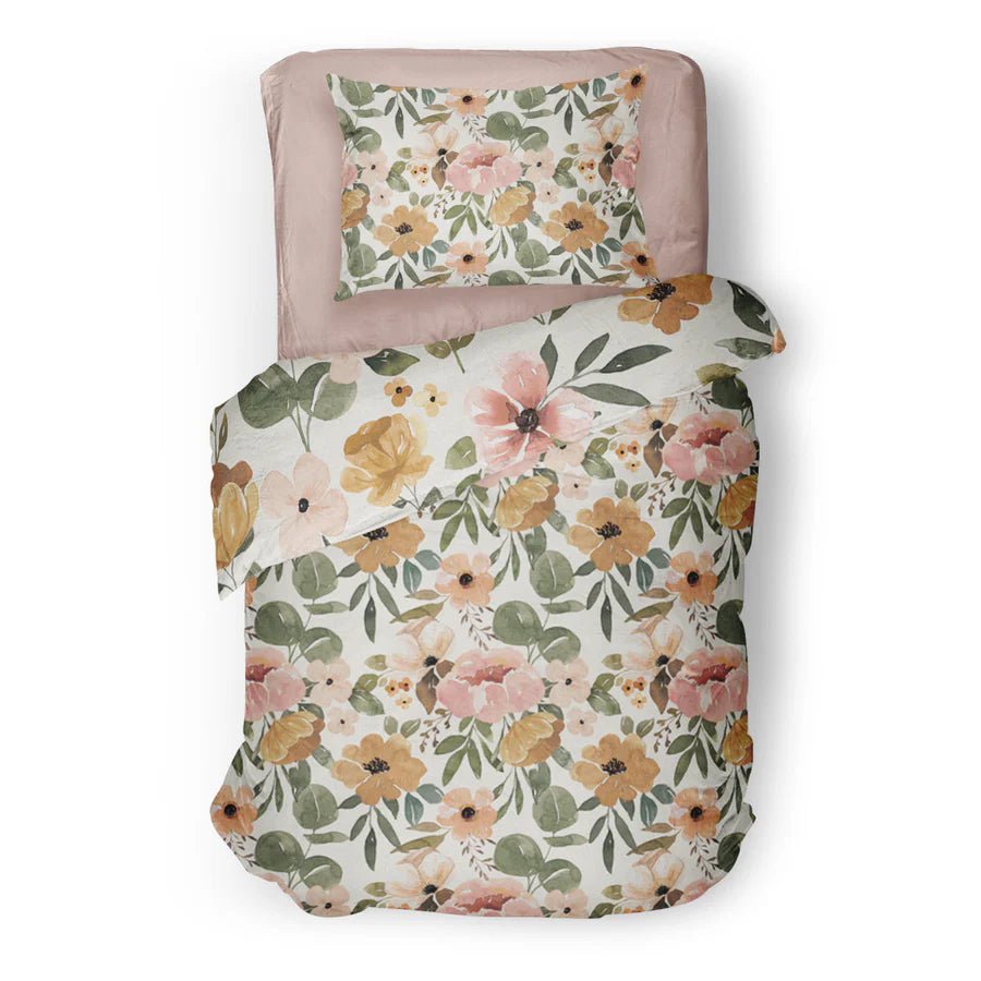 (FAIT AU QUEBEC) Fleurs Highland - Couvre - lit pour enfants - Literie - Déco et moi