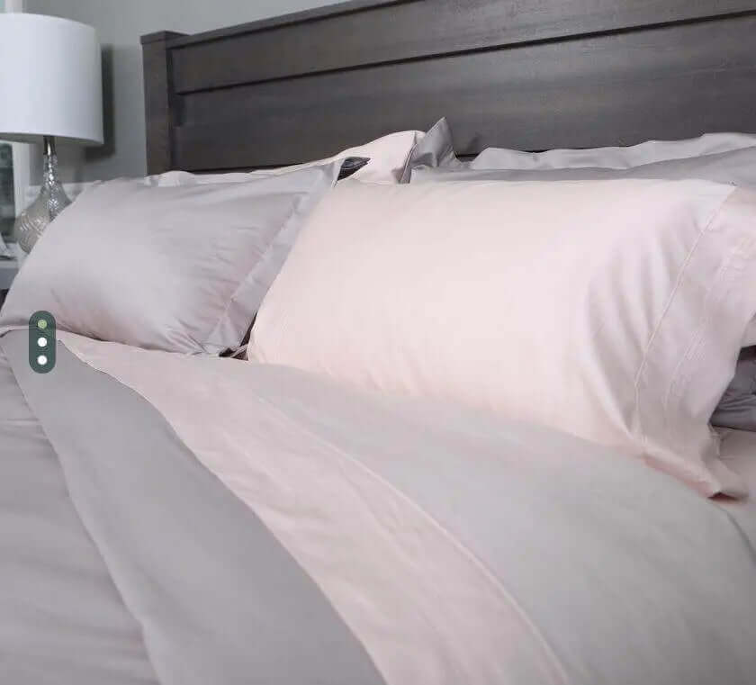 ( Fait au Québec ) Housse de couette BAMBOU / COTON ÉGYPTIEN LOUXOR ( 330fils) - 6 teintes disponibles - Draps Zénima - Literie-Déco et moi 