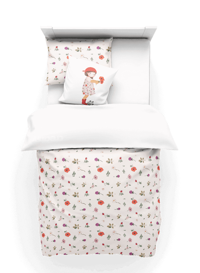 ( Fait au Québec) Housse de couette COQUELICOT - housses de couette enfants Atelier la Fée - Literie-Déco et moi 