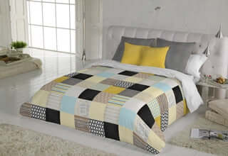 (Fait au Québec) Housse de couette PATCHWORK ( Enemble 4 pièces ) Housse de couette  ,disponible chez Literie-Déco et moi 