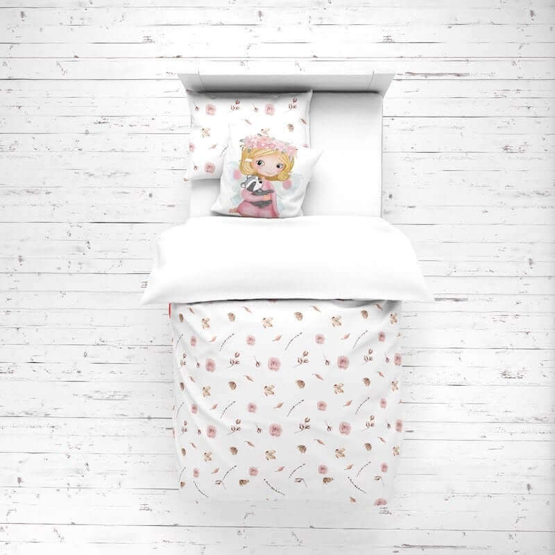( Fait au Québec) Housse de couette - ROSES - housses de couette enfants Atelier la Fée - Literie-Déco et moi 