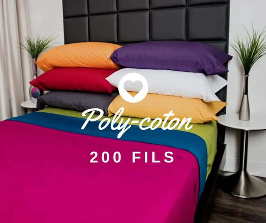 ( FAIT AU QUÉBEC ) Ensemble de draps PERCALE POLY-COTON ( 200 fils ) Draps  ,disponible chez Literie-Déco et moi 