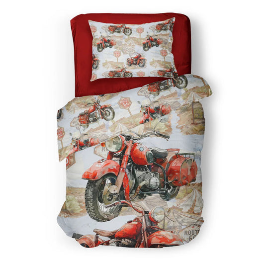 (FAIT AU QUEBEC) Motocross - Couvre-lit pour enfants - Douillette Fait Québec- oleoops - $199.99! Literie-Déco et moi 