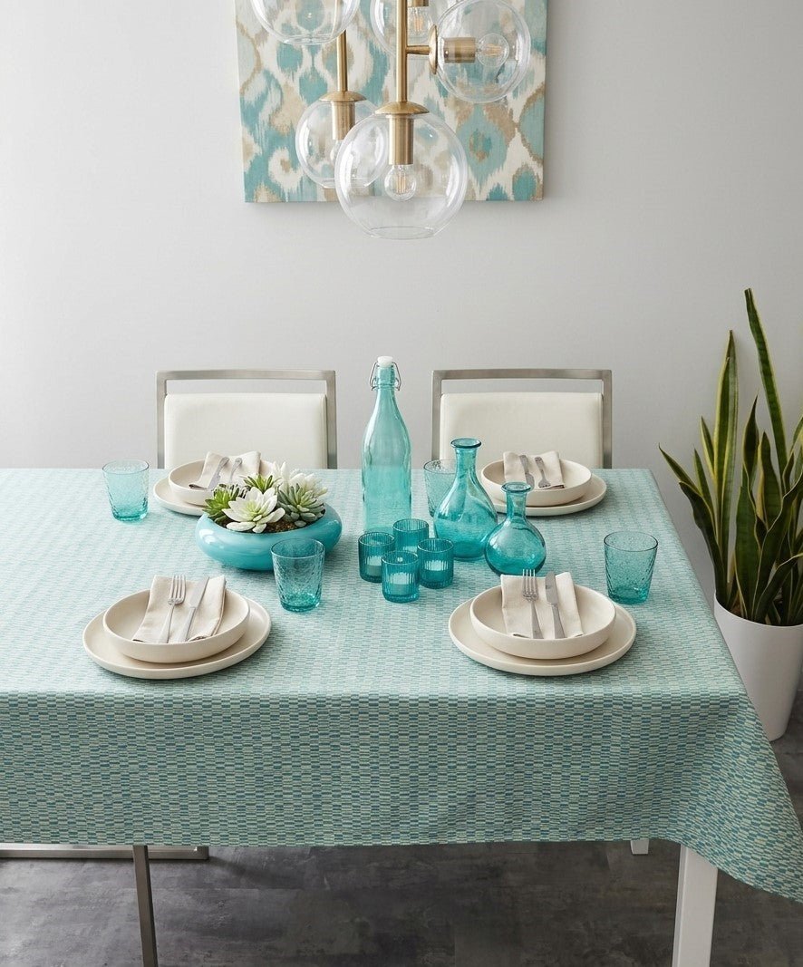 ( Fait au Québec) Nappe Catelle ( Turquoise ) - NAPPES Literie & Déco et moi - Literie-Déco et moi 