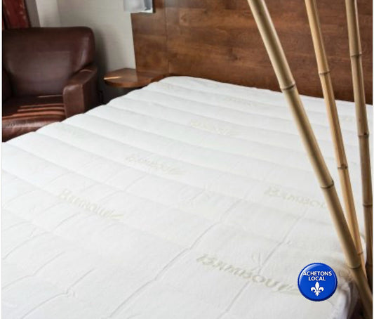 ( Fait au Québec )-Pour lit électrique- Protège-matelas matelassé bambou BALNAO ( avec élastique tout autour) - protège-matelas Zénima - Literie-Déco et moi 