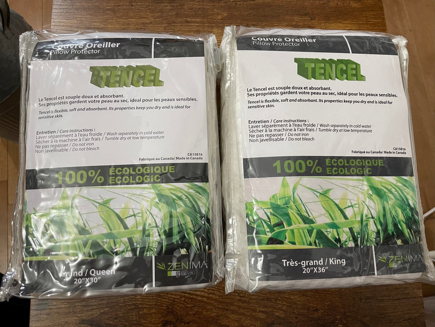 ( Fait au Québec ) Protège-oreiller TENCEL ( 100% écologique ) - protege oreiller Zenima - Literie-Déco et moi 