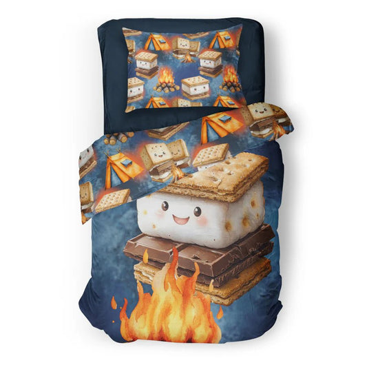 (FAIT AU QUEBEC) S'mores - Couvre-lit pour enfants - Douillette Fait Québec- oleoops - $199.99! Literie-Déco et moi 