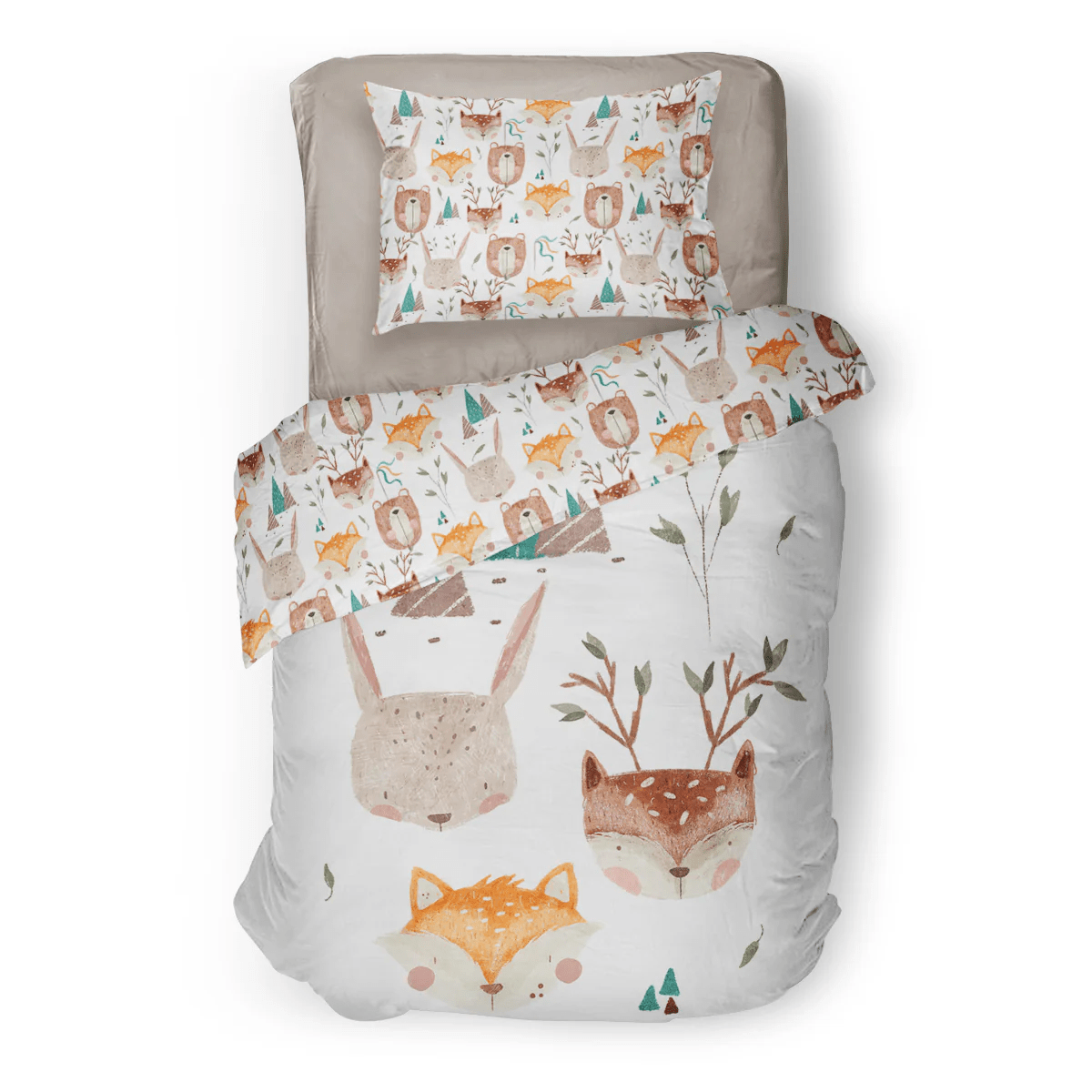 (FAIT AU QUEBEC)Amis de la forêt - Couvre - lit pour enfants - Literie - Déco et moi