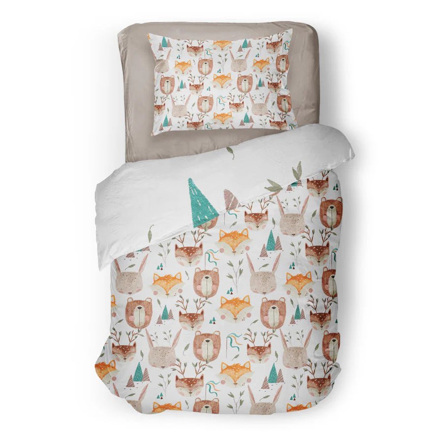 (FAIT AU QUEBEC)Amis de la forêt - Couvre - lit pour enfants - Literie - Déco et moi