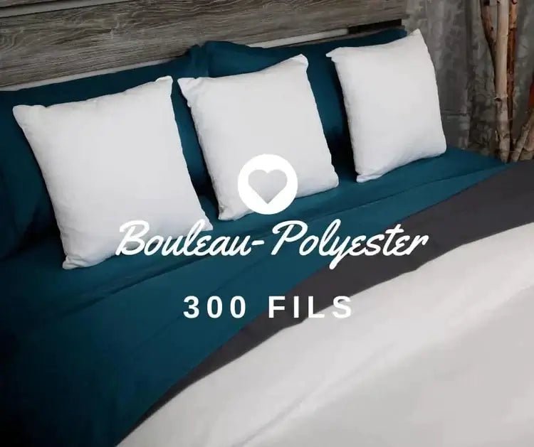(FAIT QUEBEC)-Draps BORÉALY ( rayonne bouleau/polyester )( 300 fils )- Pour lit /lectrique / articulé - JUMEAU XL, QUEEN ou KING Draps  ,disponible chez Literie-Déco et moi 