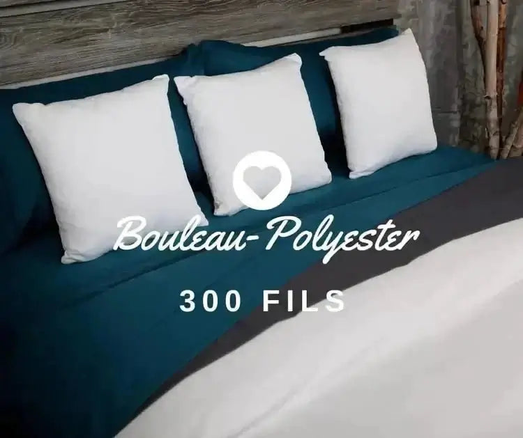 (FAIT QUEBEC) - Draps BORÉALY ( rayonne bouleau/polyester )( 300 fils ) - Pour lit /lectrique / articulé - JUMEAU XL, QUEEN ou KING - Literie - Déco et moi