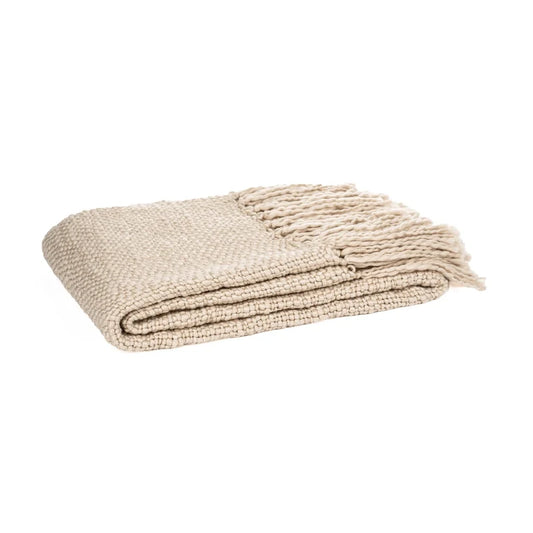 Jeté en tricot naturel Frangelico ( 50'' x 60'')  - par Brunelli