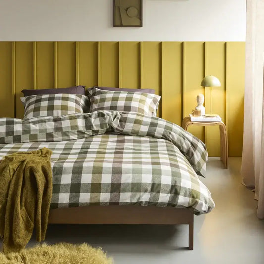 Ensemble de housse de couette à carreaux Freya   - Par Brunelli ( livraison automne 2025 ) Housse de couette  ,disponible chez Literie-Déco et moi 