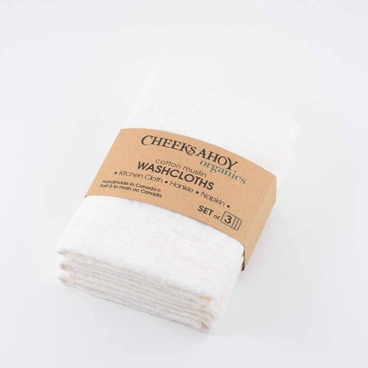 Gant de toilette en mousseline de coton biologique. Torchon de cuisine. Mouchoir. Serviette Nettoyage  ,disponible chez Literie-Déco et moi 