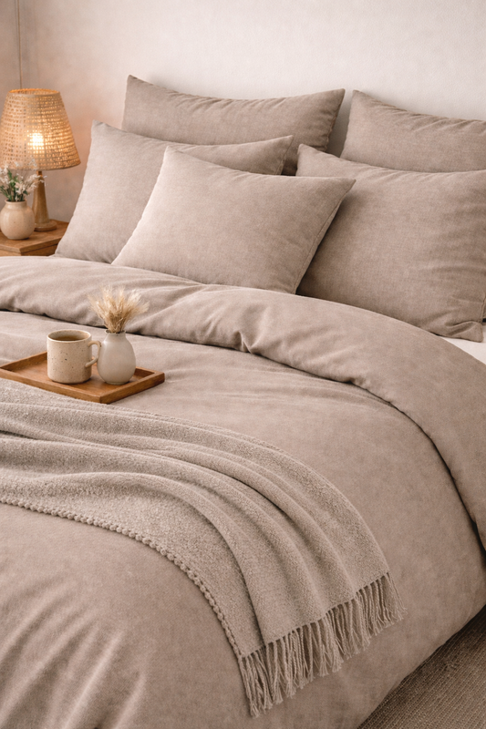 (FAIT AU QUÉBEC) -Ensemble housse de couette en coton/lin de Chéné-Sasseville – PRODUIT de qualité chez Literie & Déco et Moi