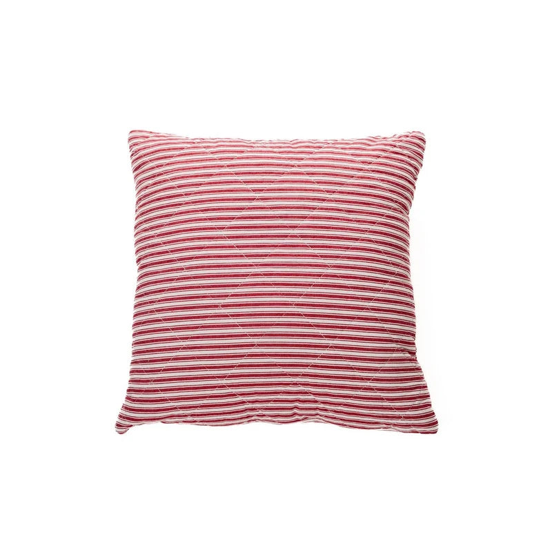 Coussin décoratif à rayures rouges et blanches Holly- Par Brunelli  (ARRIVAGE MI-OCTOBRE ) - Cache coussin Brunelli - Literie-Déco et moi 