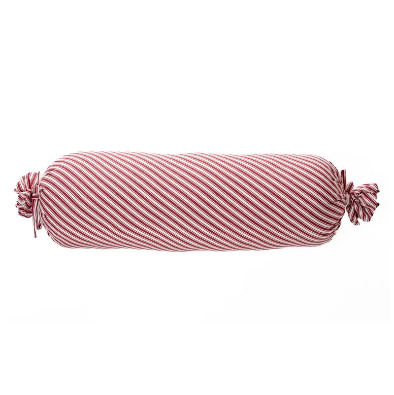 Coussin long à rayures rouges et blanches Holly ( 6.5'' x 16'') - Par Brunelli (ARRIVAGE MI-OCTOBRE ) - Cache coussin Brunelli - Literie-Déco et moi 
