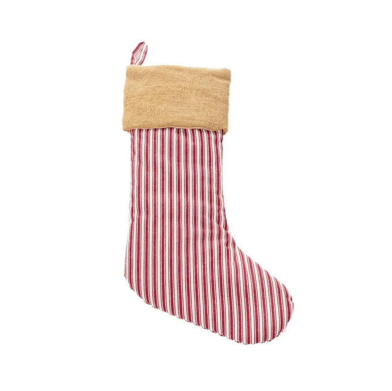 Bas de Noël à rayures rouges et blanches Holly- Par Brunelli (ARRIVAGE MI-OCTOBRE ) - Coussins Brunelli - Literie-Déco et moi 