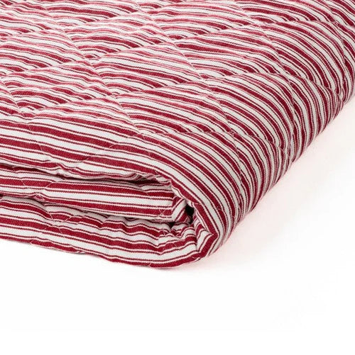 Jeté à rayures rouges et blanches Holly- Par Brunelli  (ARRIVAGE MI-OCTOBRE ) - Jeté Brunelli - Literie-Déco et moi 
