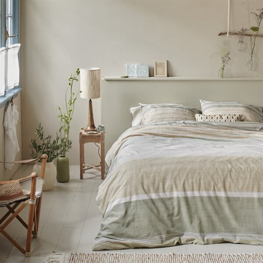 Housse de couette à rayures ARUGULA- Par Brunelli Housse de couette  ,disponible chez Literie-Déco et moi 