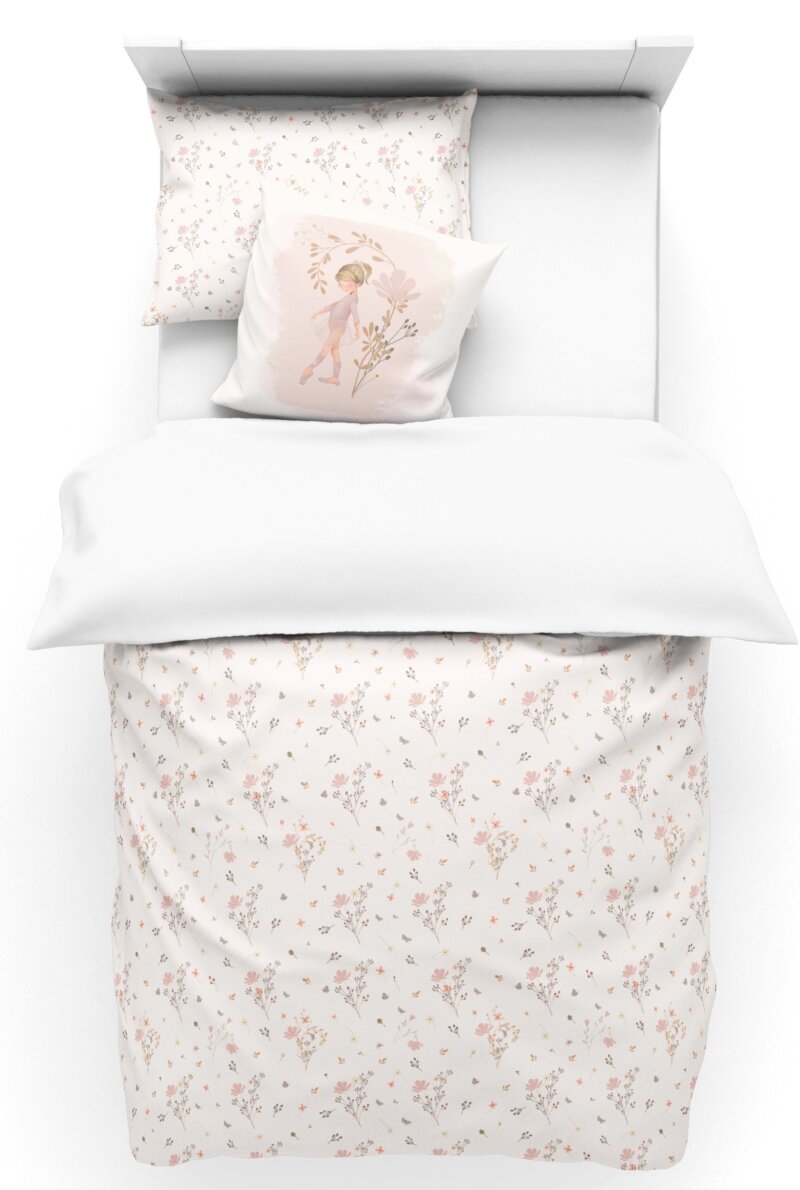 ( Fait au Québec) Ensemble housse de couette - Ballerine et fleurs - housses de couette enfants Atelier la Fée - Literie-Déco et moi 