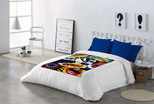 Housse de couette COMICS - Housse de couette gouchee - $199.95! Literie-Déco et moi 