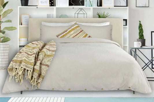 Housse de couette COXEN ( taupe ) - Housse de couette rjs trading - $204.99! Literie-Déco et moi 