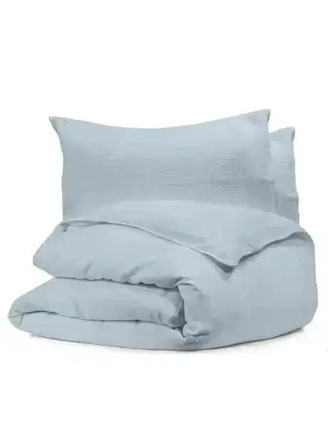 Housse de couette ÉMILIA, en gaze de coton ( BLEU CIEL ) - Housse de couette DOLCE BIANCA - $384.99! Literie-Déco et moi