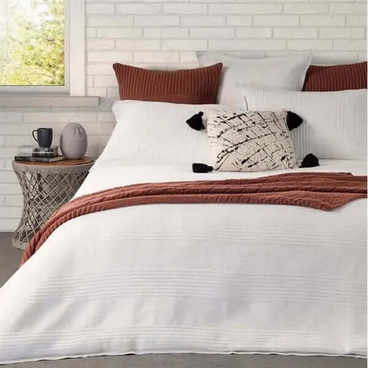 Housse de couette en coton piqué crème SUITE- Par Brunelli - Housse de couette Brunelli - $31.99! Literie-Déco et moi
