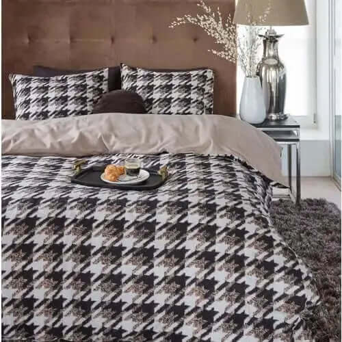 Housse de couette en flanelle PIED DE POULE- Par Brunelli - Housse de couette Brunelli - $89.99! Literie-Déco et moi 