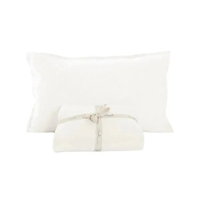 Housse de couette en lin blanc LINEN- Par Brunelli - Housse de couette Brunelli - Literie-Déco et moi 