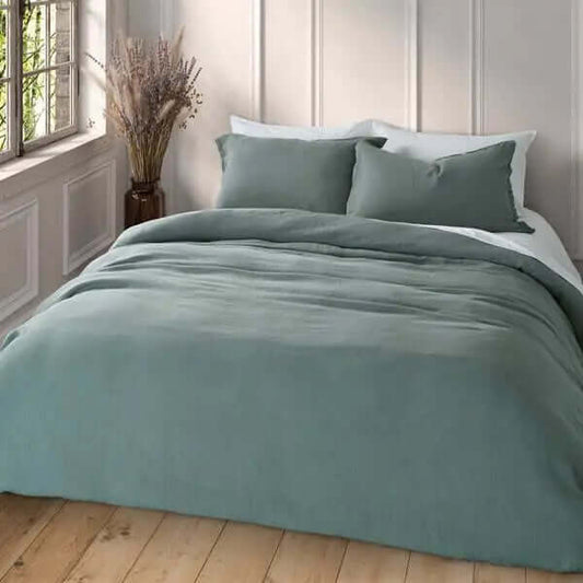 Housse de couette en lin bleu acier- Par Brunelli - Housse de couette Brunelli - $99.99! Literie-Déco et moi 