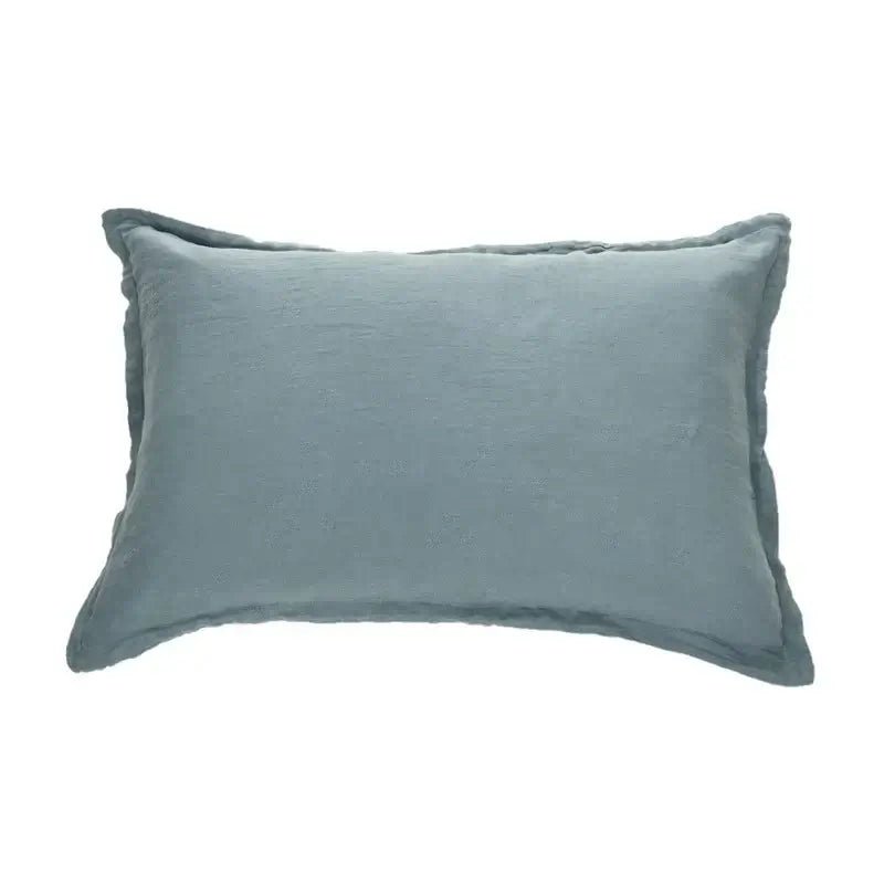 Housse de couette en lin bleu acier- Par Brunelli Housse de couette  ,disponible chez Literie-Déco et moi 