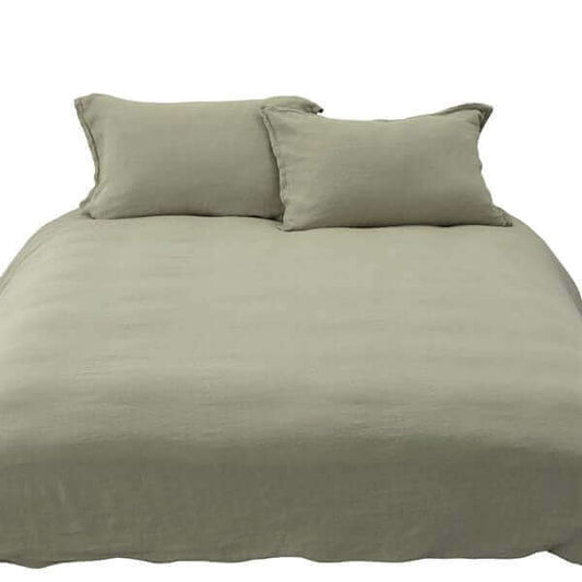Housse de couette en lin vert sauge- Par Brunelli - Housse de couette Brunelli - $99.99! Literie-Déco et moi 