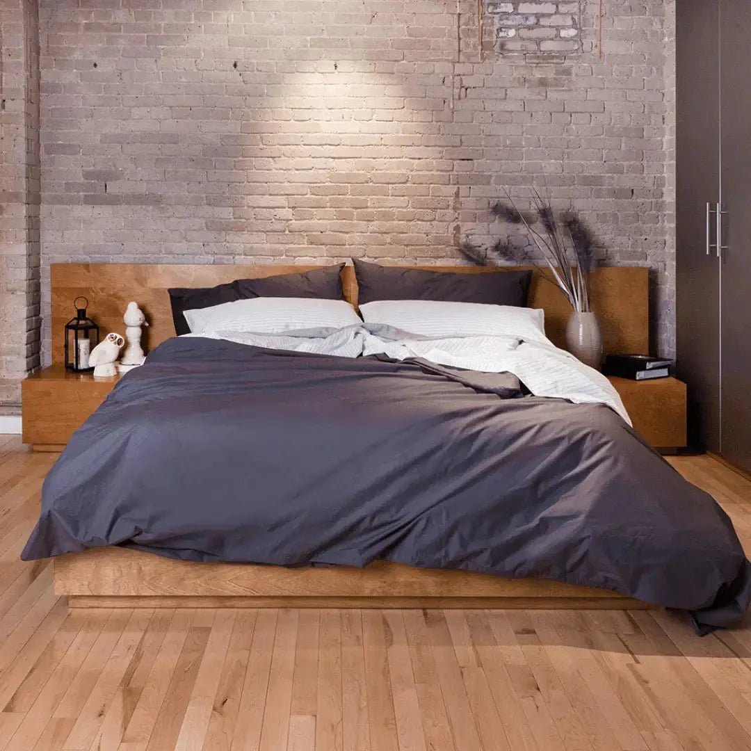 Housse de couette en percale bioloqique ( Charcoal ) - Literie - Déco et moi