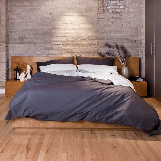 Housse de couette en percale bioloqique ( Charcoal ) - Literie - Déco et moi