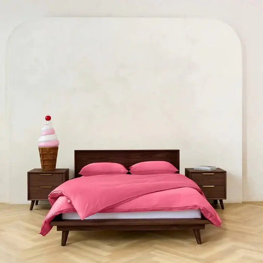 Housse de couette en percale de coton ROSE TRÉMIERE - Literie - Déco et moi
