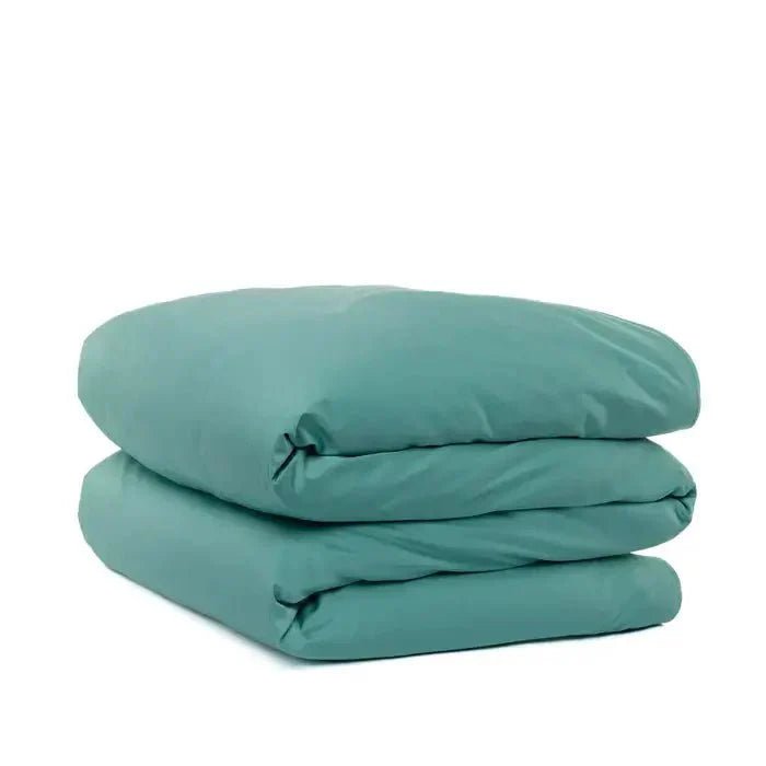 Housse de couette en percale de coton TURQUOISE - Literie - Déco et moi