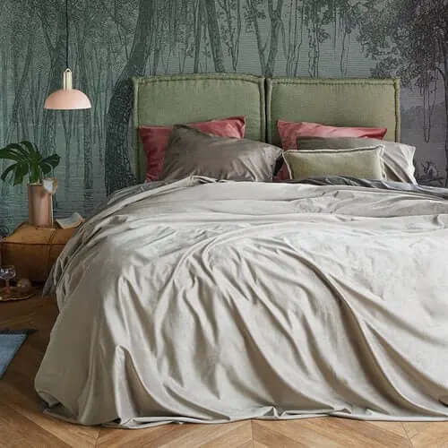 Housse de couette en velours gris VELOUTÉ - Par Brunelli - Literie - Déco et moi